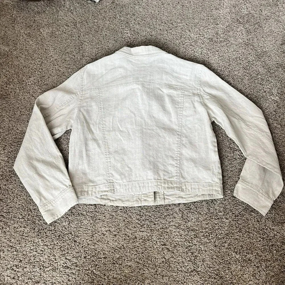 Liz Claiborne Liz Sport Womens 100% Linen Blazer Jacket Beach Boho Vintage Chic - Picture 6 of 11